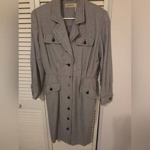 Vintage Liz Claiborn Black and White Suit Dress- Petite Size 12